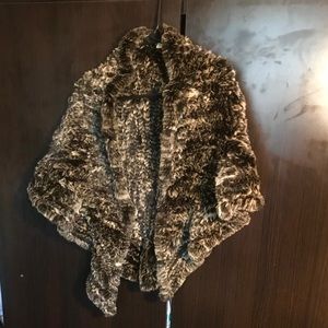 100% Real Rabbit Fur Shawl